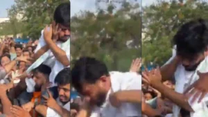 Founder of the 'Cockroach Janta Party', punched and slapped at a protest rally.