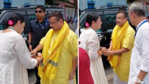 Agnimitra Paul tied rakhi to Suvendu Adhikari on Raksha Bandhan 2026