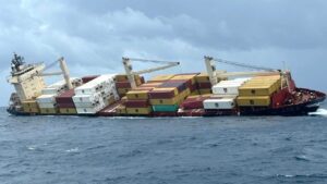 Cargo ship sinks in the Bay of Bengal with 24 crew members; 2 rescued.