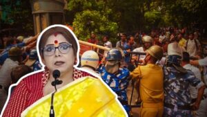 Sarbori Mukherjee in Procession at Jadavpur University