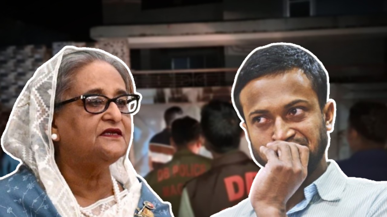 Shakib Al Hasan house attacked for joining Hasina's virtual meeting.