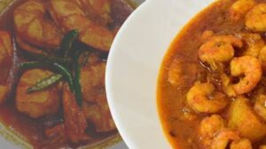 Recipe shrimp Tel Jhol with just a few ingredients