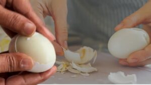 Cooking Tips mix in this ingredient to make eggshells peel off easily