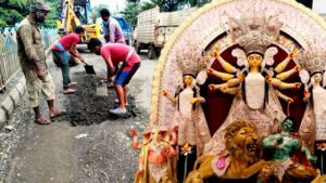 500 road repair announced before Durga Puja