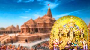 Durga Puja pandal is being constructed based on Ayodhya Ram Mandir