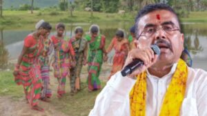 What message will CM Suvendu Adhikari deliver from the Karam parab stage?