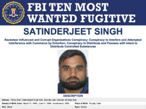 FBI listed Goldy Brar as the most wanted Fugitive.