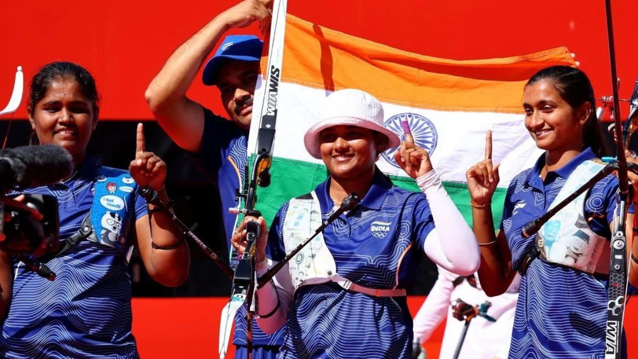 India makes history at Asian Games 2026! First ever gold in archery recurve event.