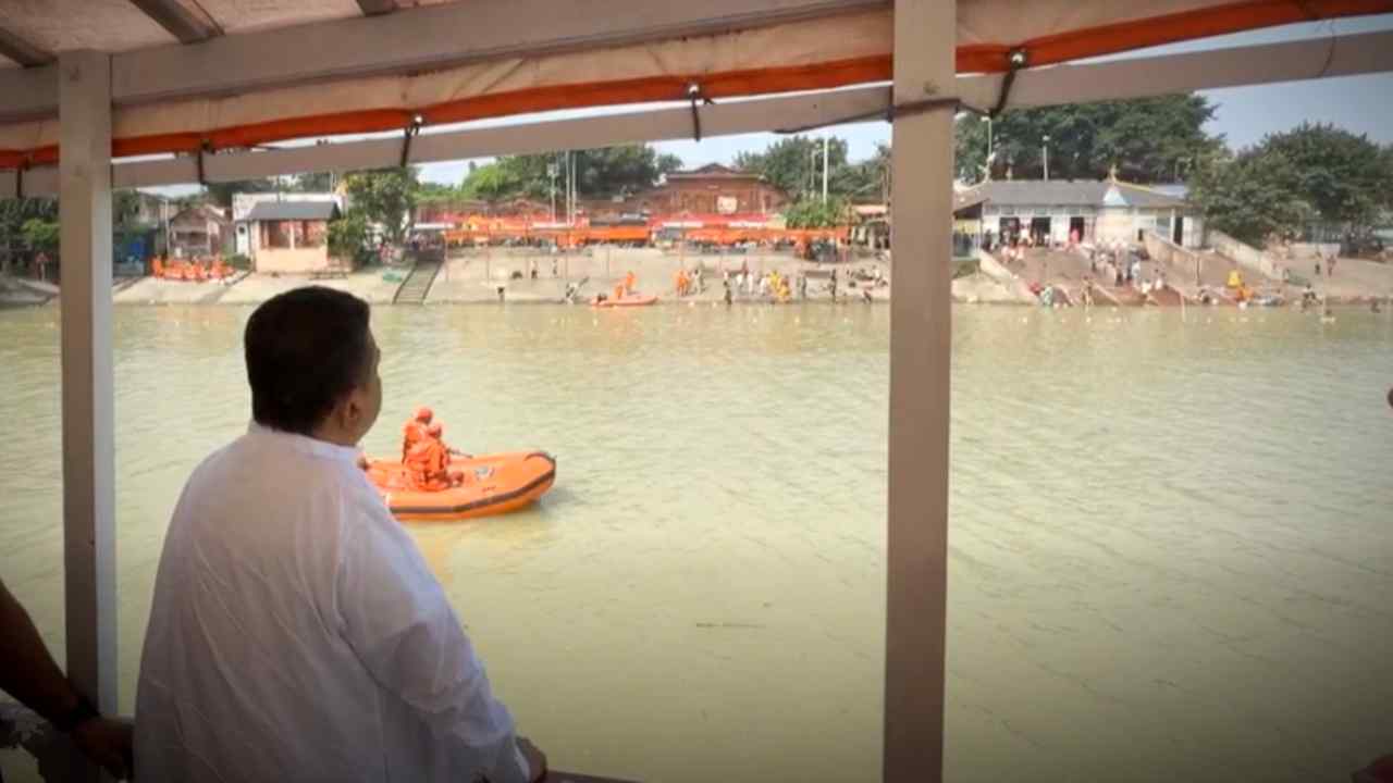 CM Suvendu Adhikari inspecting Ganga Ghats before Bijaya Dashami Durga Visarjan