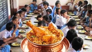Chicken Biriyani in Mid Day Meal at Bantra Madhusudan Pal Chowdhury High School