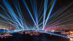 Light and Sound Show at Millennium Park