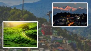 Darjeeling you can catch a glimpse of Kanchenjunga from Galethar