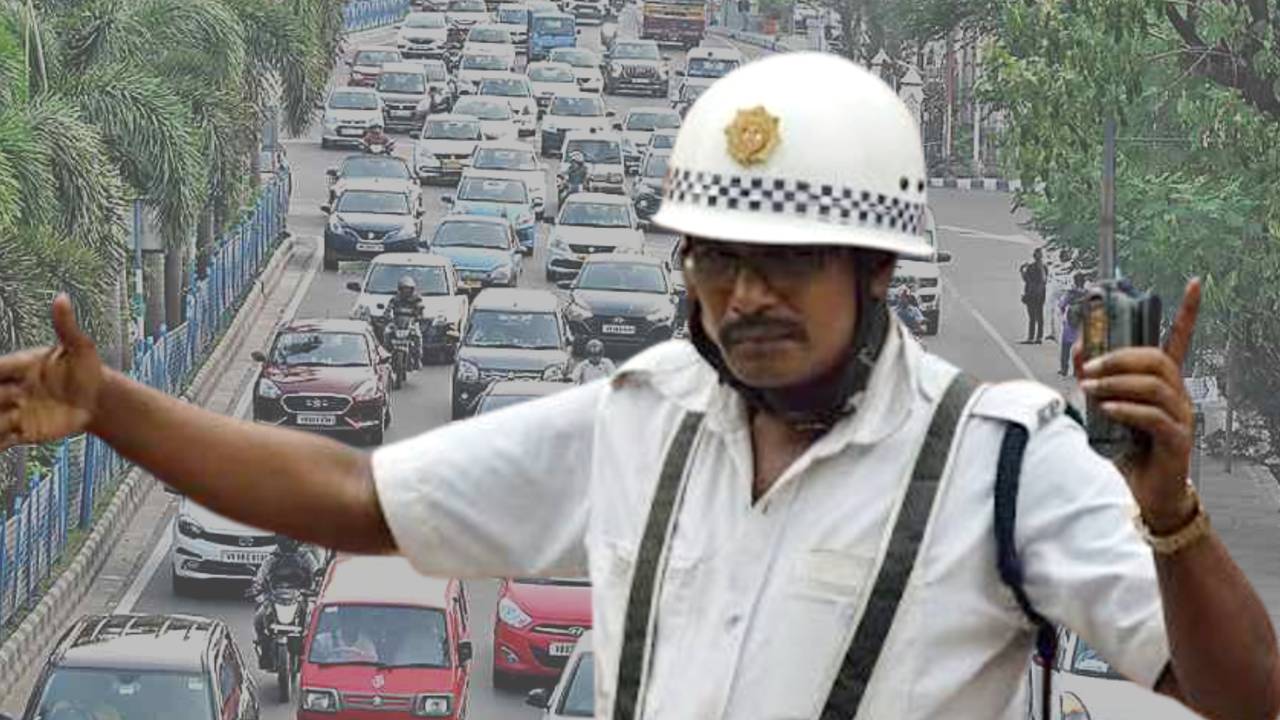 Kolkata traffic control by Kolkata Police ahead of Durga Puja