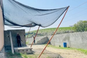 Pakistan army base is being covered with fishing nets, what is the reason behind it?