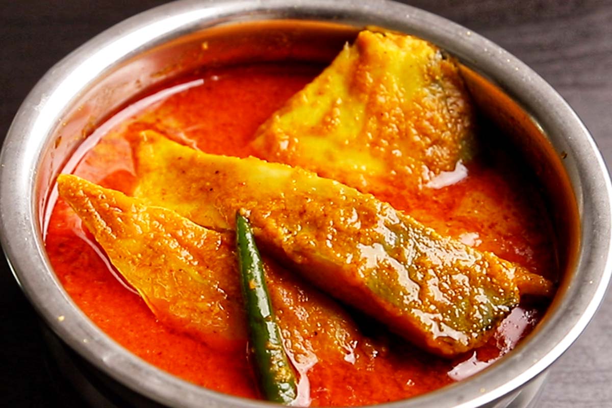 Pomfret recipe with brinjal 