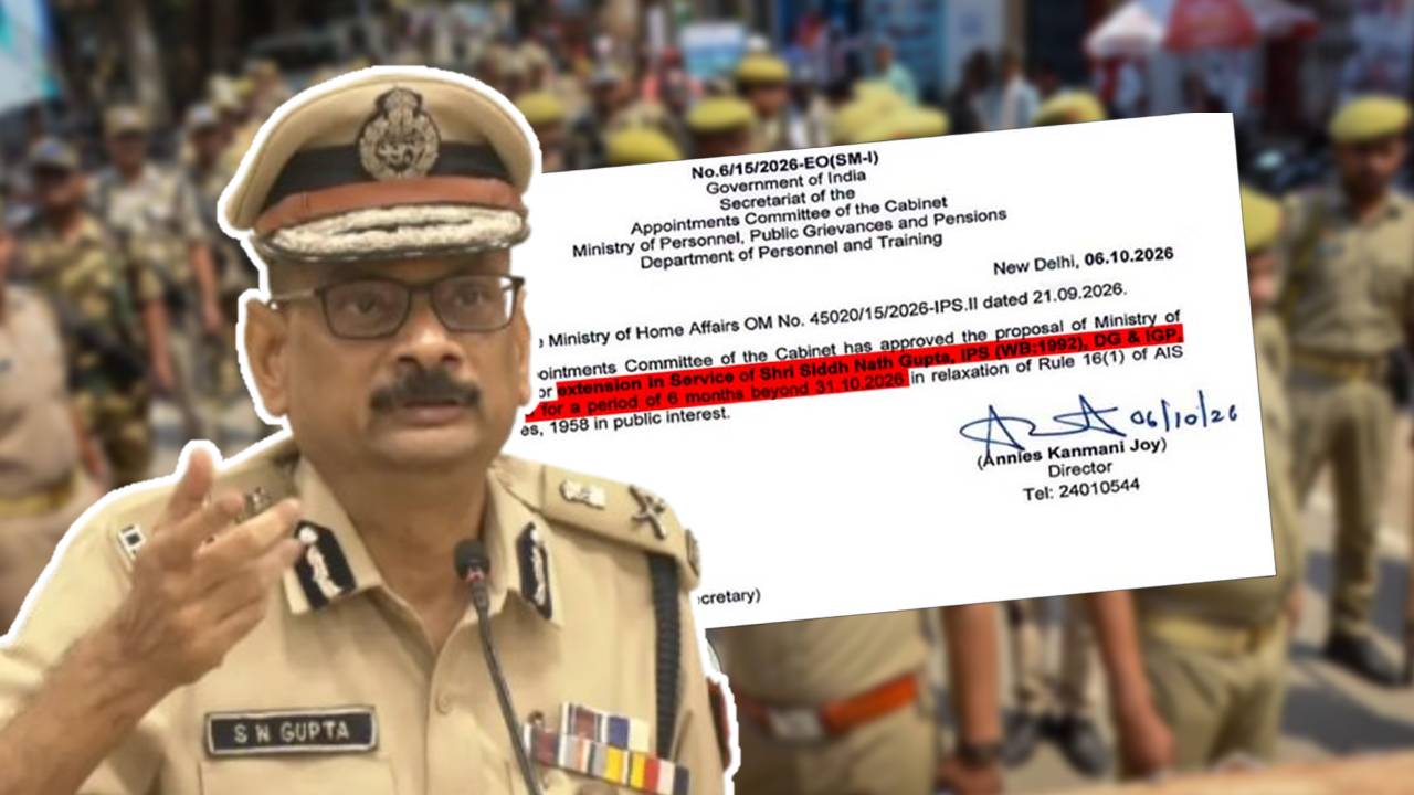 West Bengal DGP Siddh Nath Gupta job extension for six months more