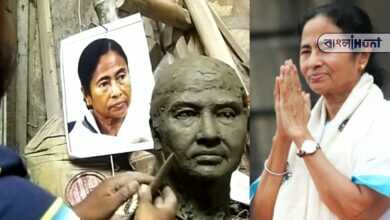 Silently another statue of the CM Mamata Banerjee is being erected at Kumartuli