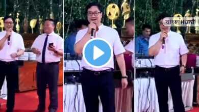 union law and justice minister kiren rijiju sang on the stage, viral video